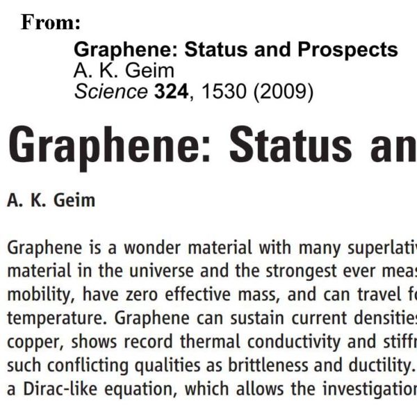 Review article on graphene in "Science".