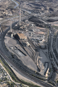 Martin Stupich ASARCO El Paso Copper Smelter in Early Stage of Demolition (Aerial view from over Ciudad Juárez looking northwest) 2011, Pigment Inkjet on Acid Free Fine Art Photo Paper, 32x23 inches © Martin Stupich, Currently on display in Environmental Impact