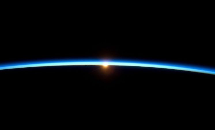 Image of the thin blue line of earth's atmosphere