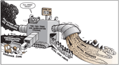 Cartoon of resource depleation
