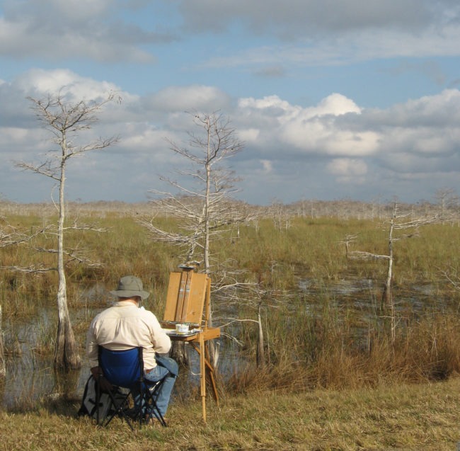 John Agnew Painting in The Everglades