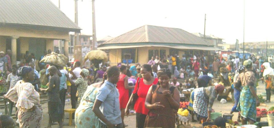 Crowds at Oshodi market